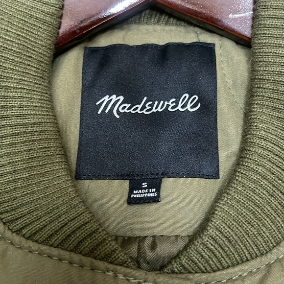Madewell military quilted olive green jacket small never worn snap front $50 - Picture 5 of 6
